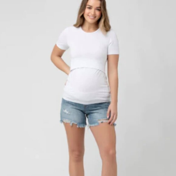 Ripe - Maternity Distressed Denim Shorts - Picture 2 of 3